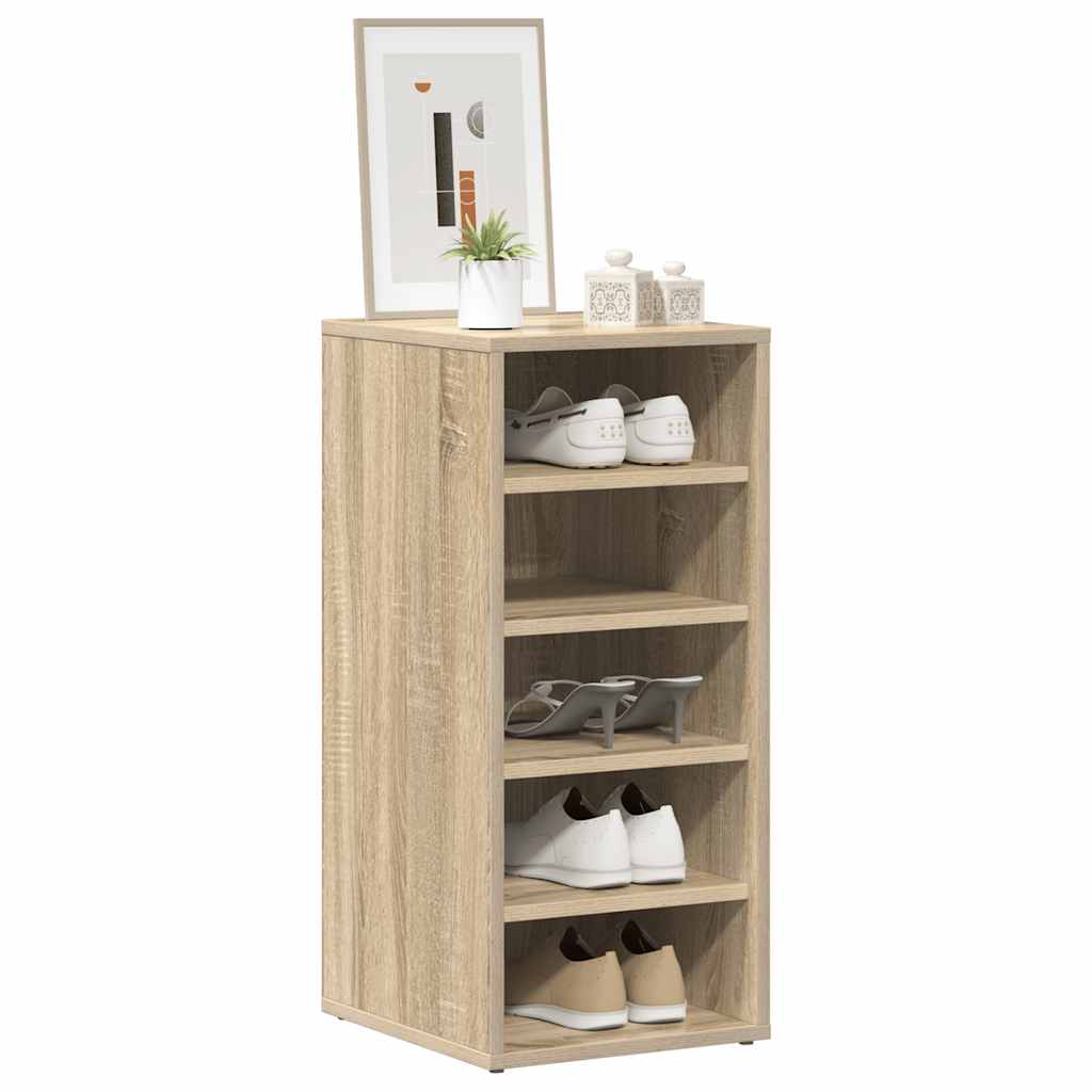 Schoenenkasten 2 st 31,5x35x70 cm hout sonoma eikenkleur is nu te koop bij PeponiXL, paradijselijk wonen!
