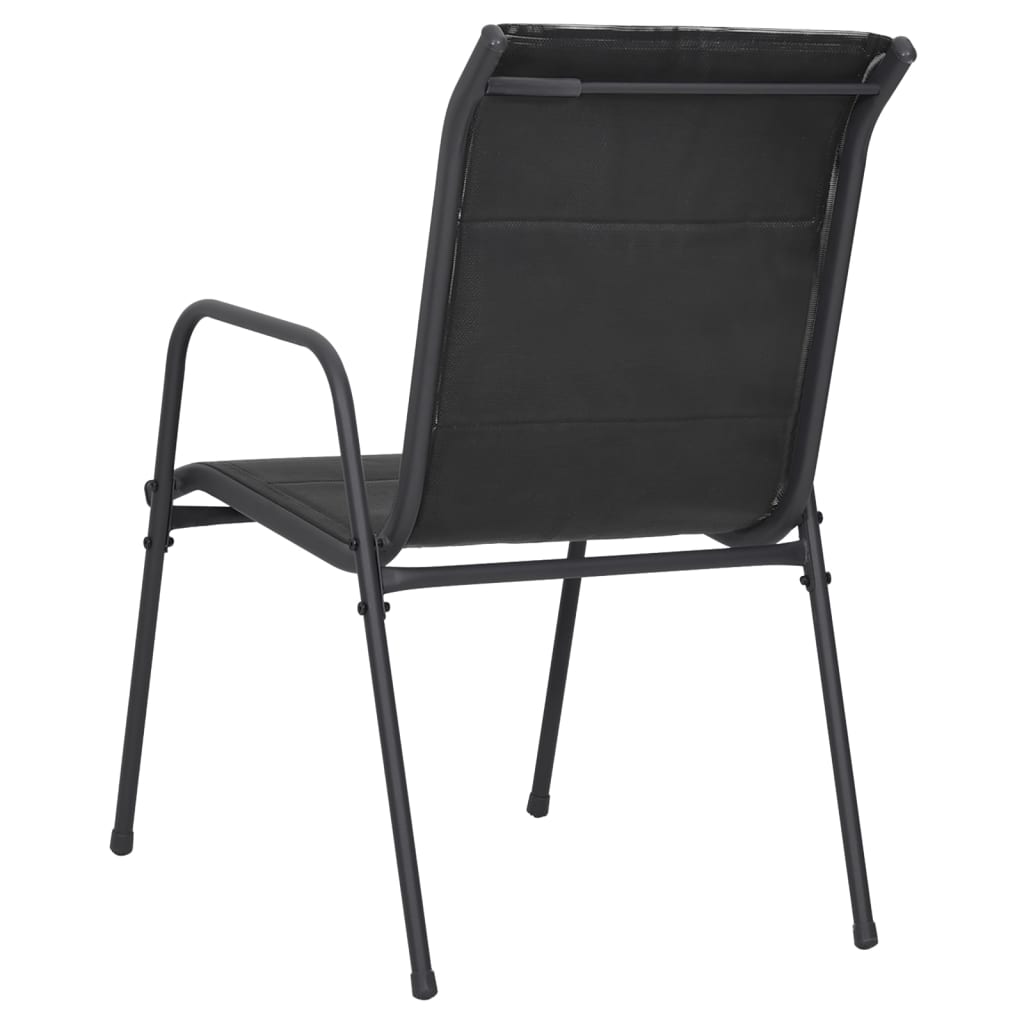 Tuinstoelen 6 st staal en textileen zwart is nu te koop bij PeponiXL, paradijselijk wonen!