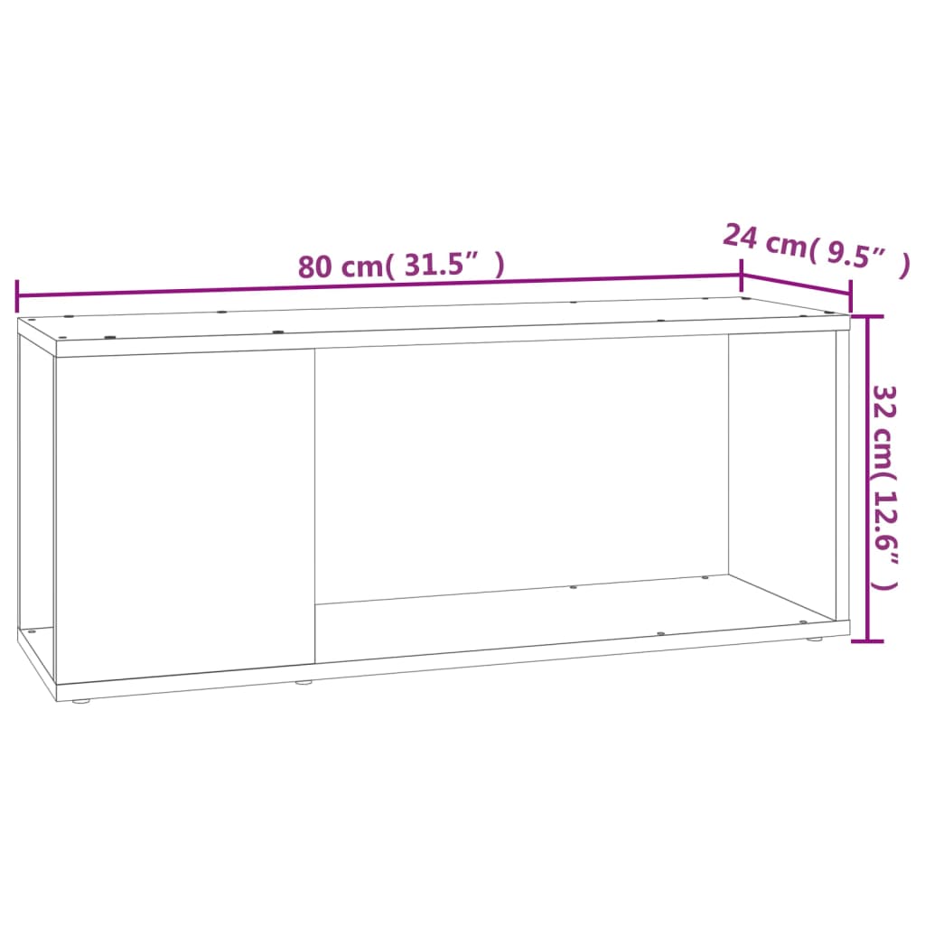 Tv-meubel 80x24x32 cm bewerkt hout sonoma eikenkleurig is nu te koop bij PeponiXL, paradijselijk wonen!