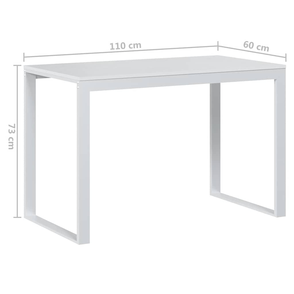 Computerbureau 110x60x73 cm spaanplaat wit