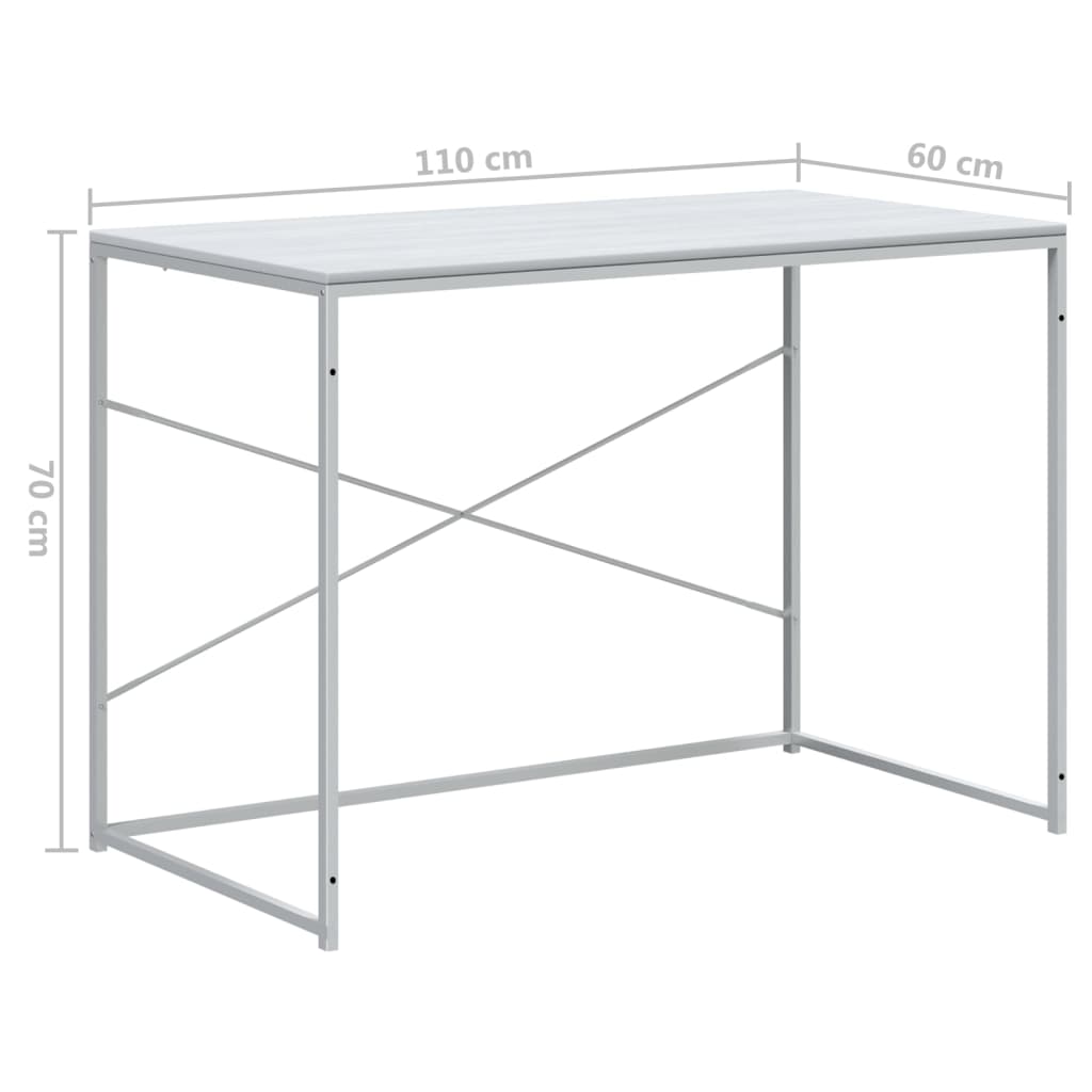 Computerbureau 110x60x70 cm bewerkt hout wit is nu te koop bij PeponiXL, paradijselijk wonen!