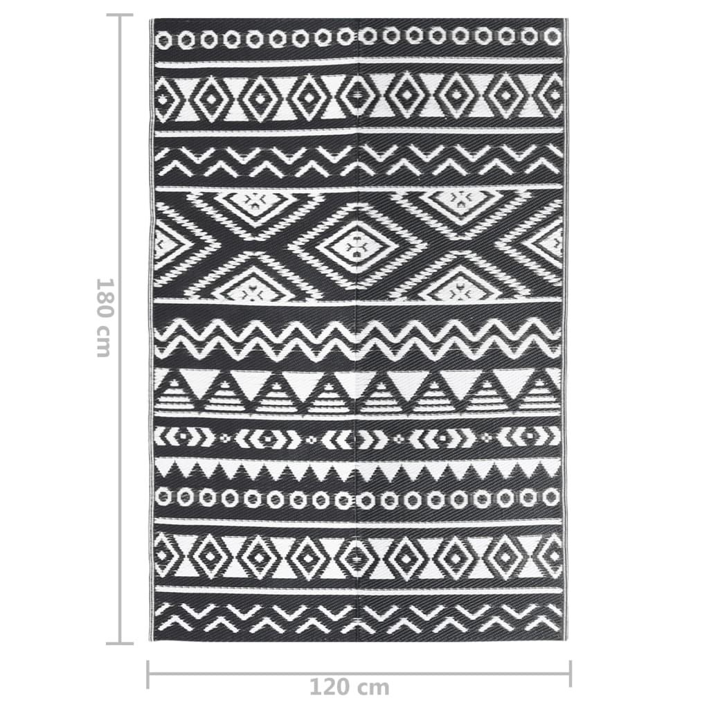 Buitenkleed ARAKIL 120x180 cm polypropeen zwart is nu te koop bij PeponiXL, paradijselijk wonen!