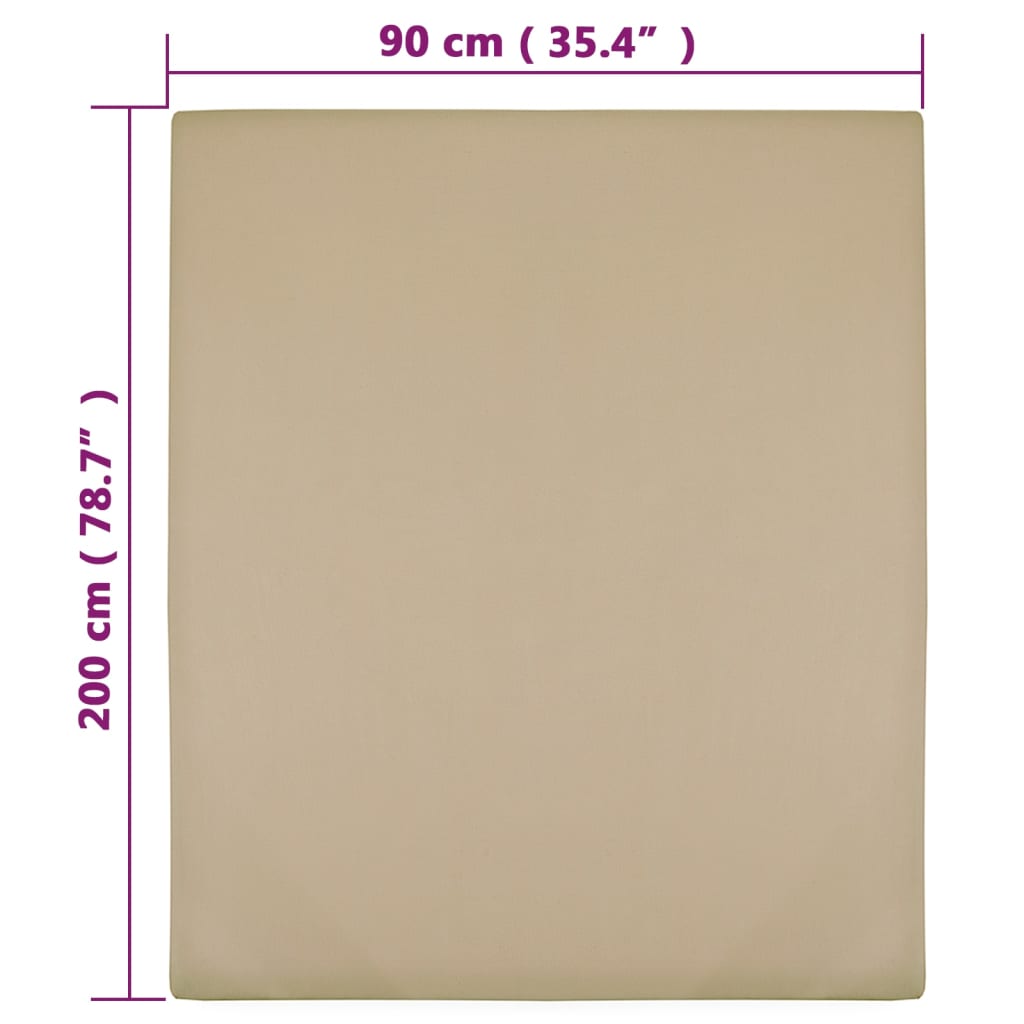 Hoeslakens jersey 2 st 90x200 cm katoen taupe is nu te koop bij PeponiXL, paradijselijk wonen!