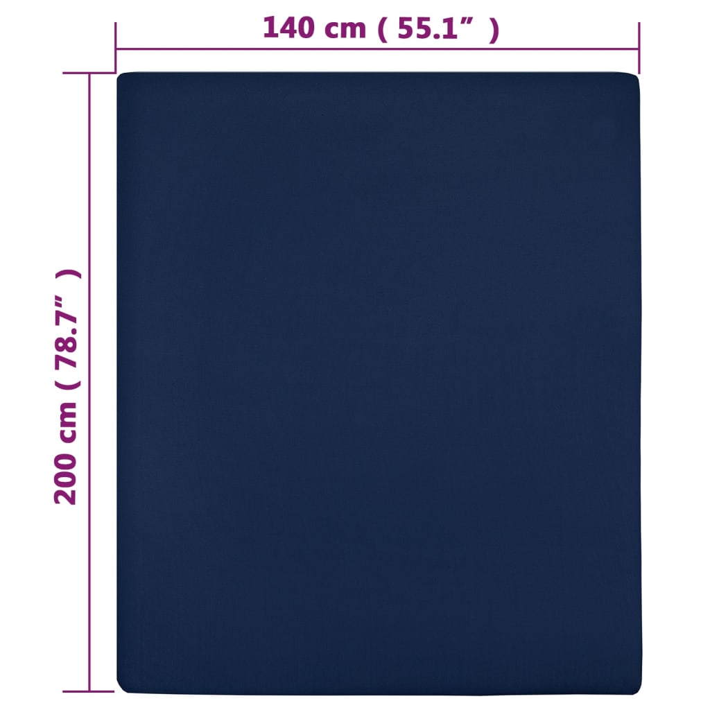 Hoeslakens 2 st jersey 140x200 cm katoen marineblauw is nu te koop bij PeponiXL, paradijselijk wonen!