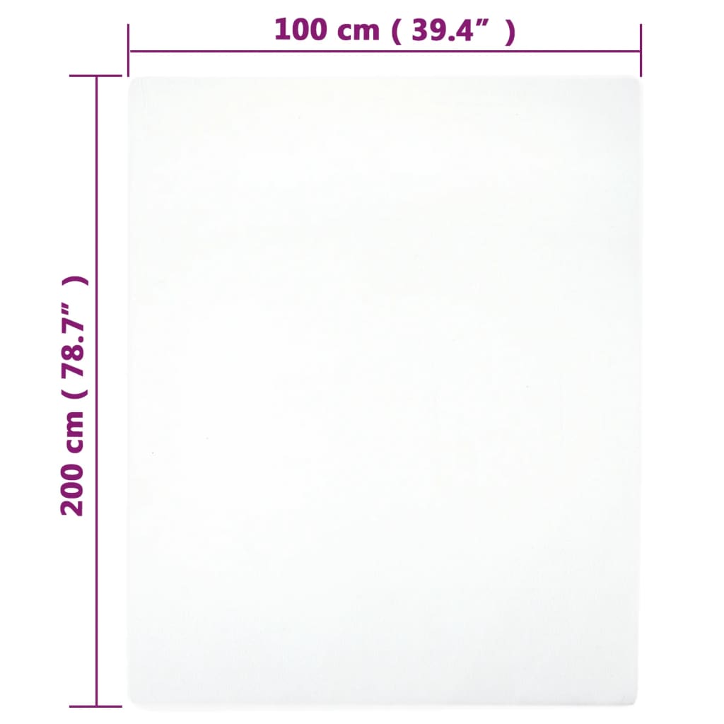 Hoeslaken jersey 100x200 cm katoen wit is nu te koop bij PeponiXL, paradijselijk wonen!