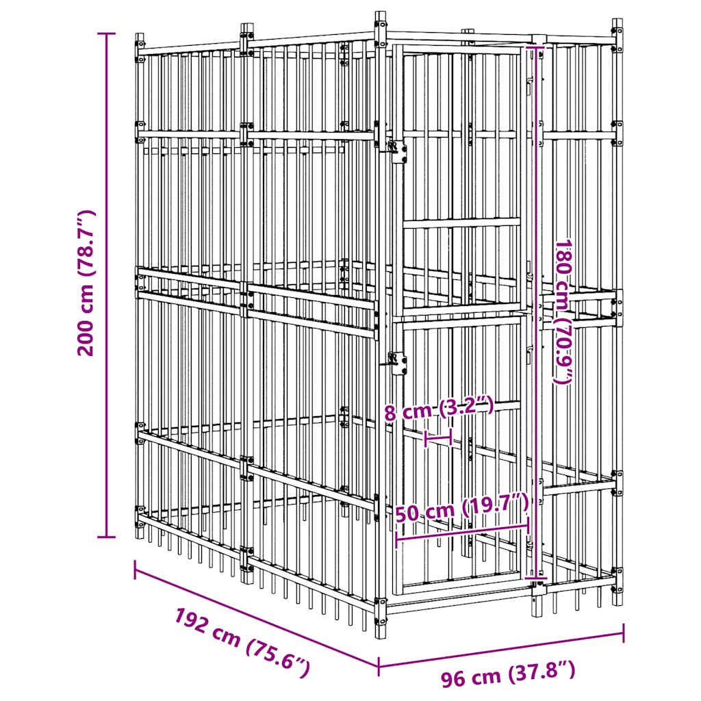 Hondenkennel 1,84 m² staal is nu te koop bij PeponiXL, paradijselijk wonen!