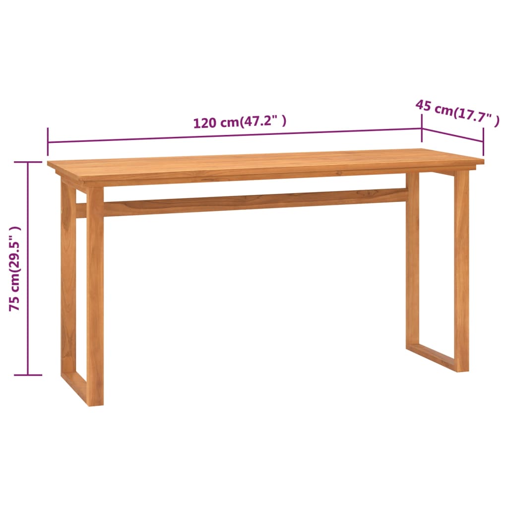 Bureau 120x45x75 cm massief teakhout is nu te koop bij PeponiXL, paradijselijk wonen!