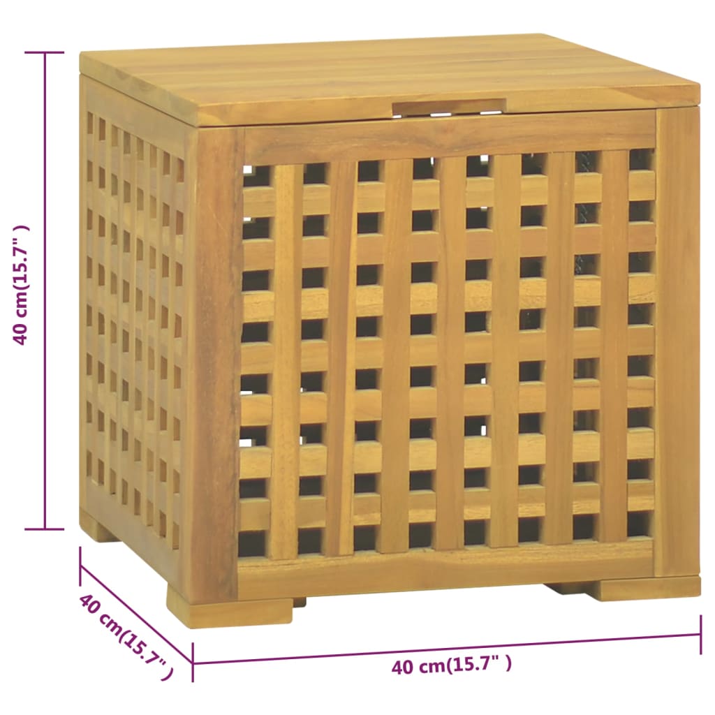 Touwkist 40x40x40 cm massief teakhout is nu te koop bij PeponiXL, paradijselijk wonen!