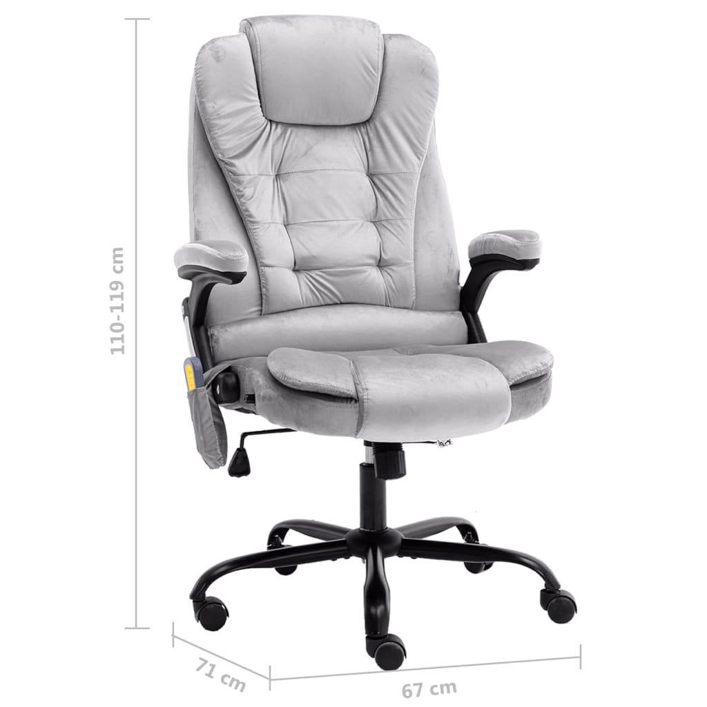 Massagekantoorstoel fluweel lichtgrijs is nu te koop bij PeponiXL, paradijselijk wonen!