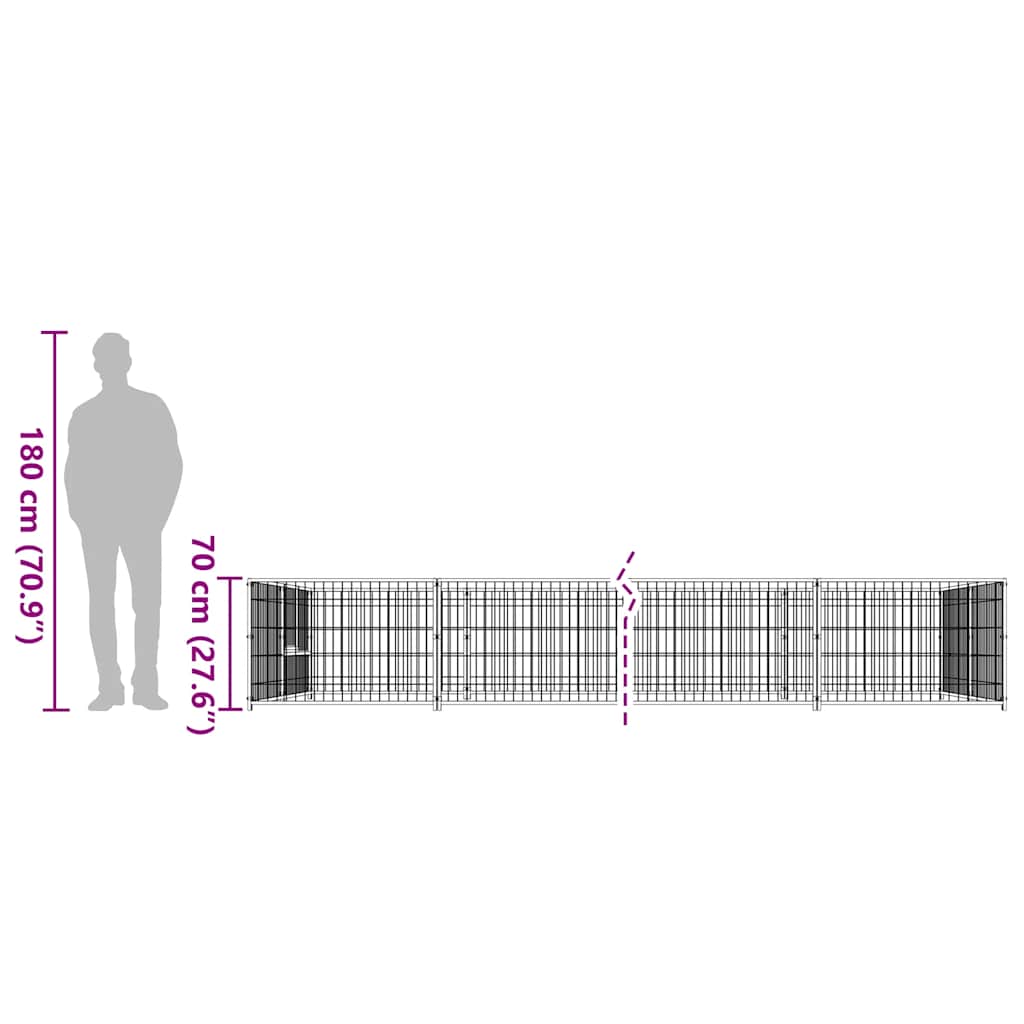 Hondenkennel 20 m² staal zwart is nu te koop bij PeponiXL, paradijselijk wonen!