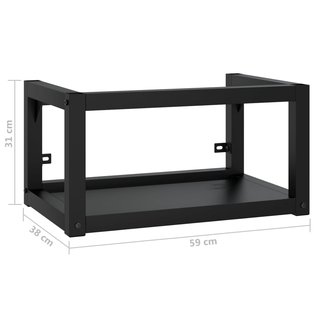 Wastafelframe wandgemonteerd 59x38x31 cm ijzer zwart is nu te koop bij PeponiXL, paradijselijk wonen!