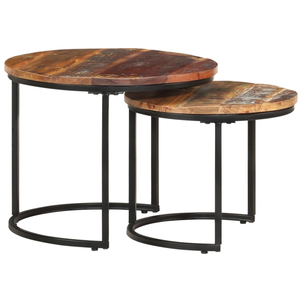2-delige Tafeltjesset massief gerecycled hout is nu te koop bij PeponiXL, paradijselijk wonen!