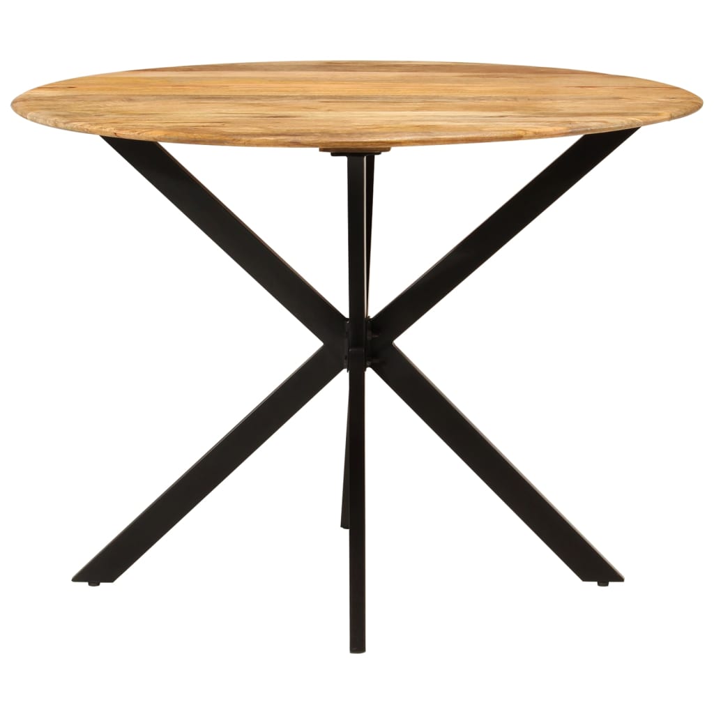 Eettafel Ø110x78 cm massief mangohout en staal is nu te koop bij PeponiXL, paradijselijk wonen!