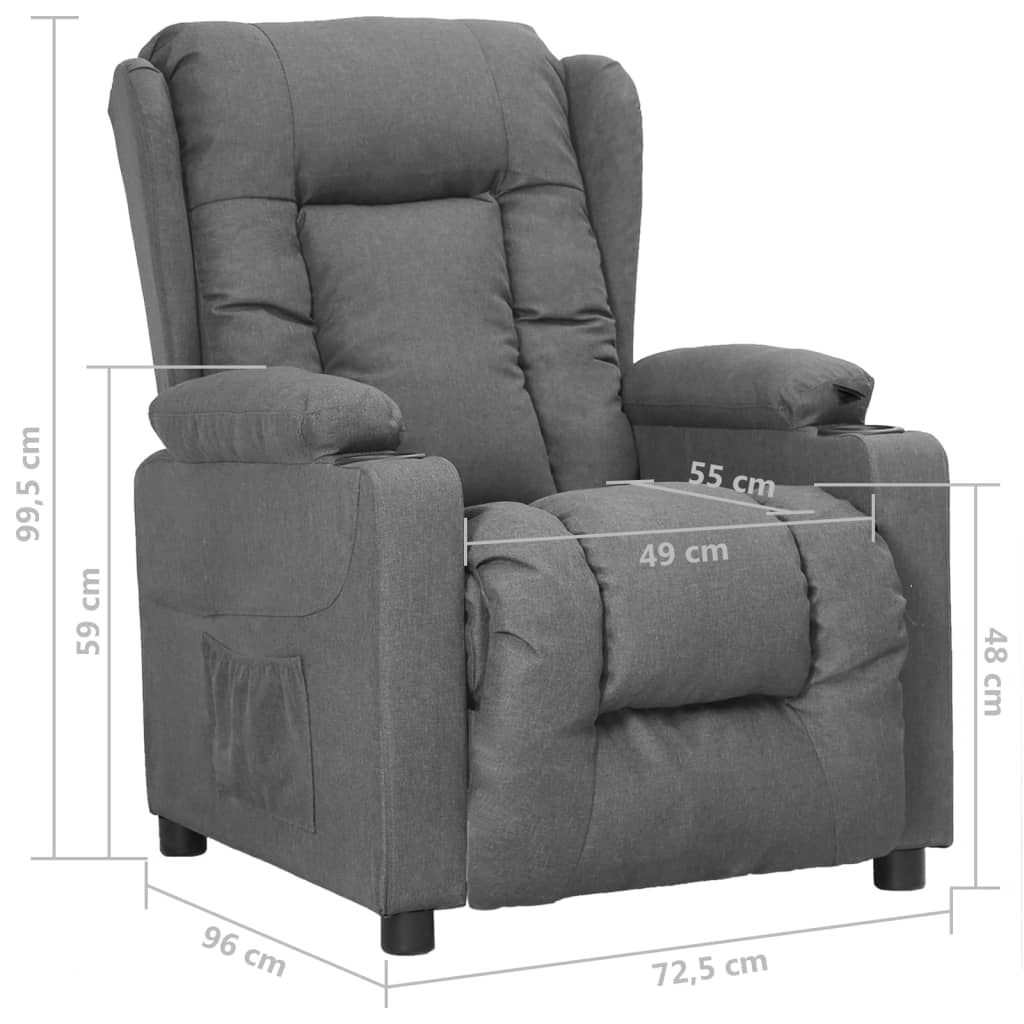 Fauteuil verstelbaar stof lichtgrijs is nu te koop bij PeponiXL, paradijselijk wonen!