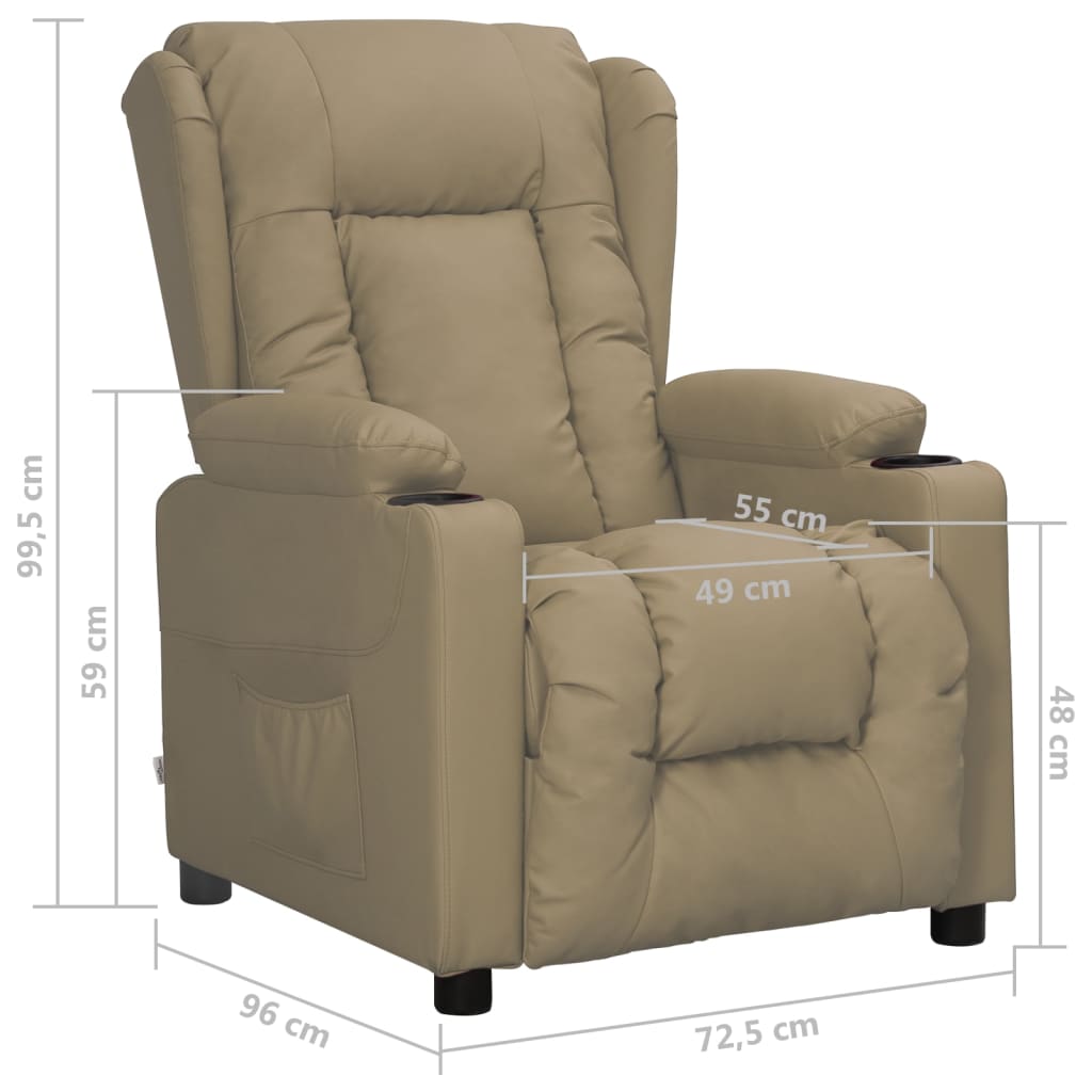 Fauteuil verstelbaar kunstleer cappuccinokleurig is nu te koop bij PeponiXL, paradijselijk wonen!