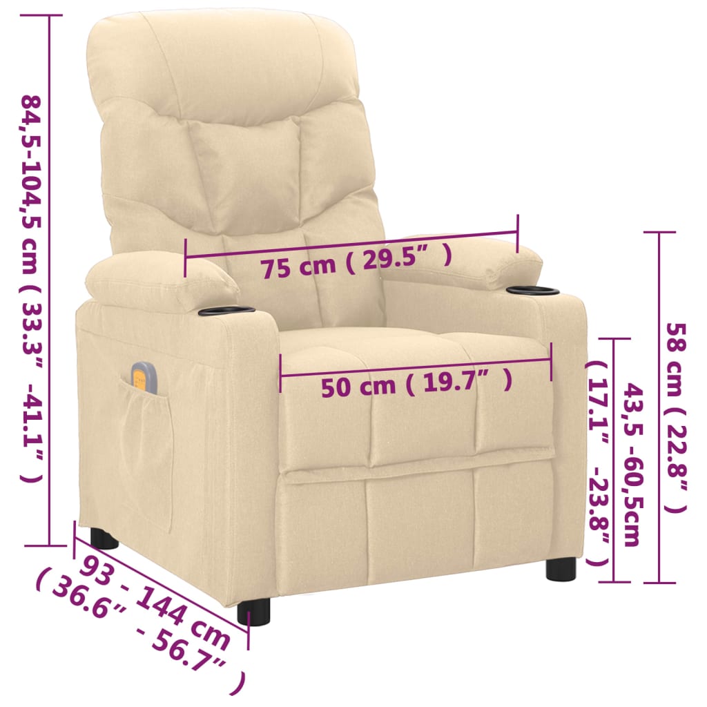 Massagestoel stof crèmekleurig is nu te koop bij PeponiXL, paradijselijk wonen!