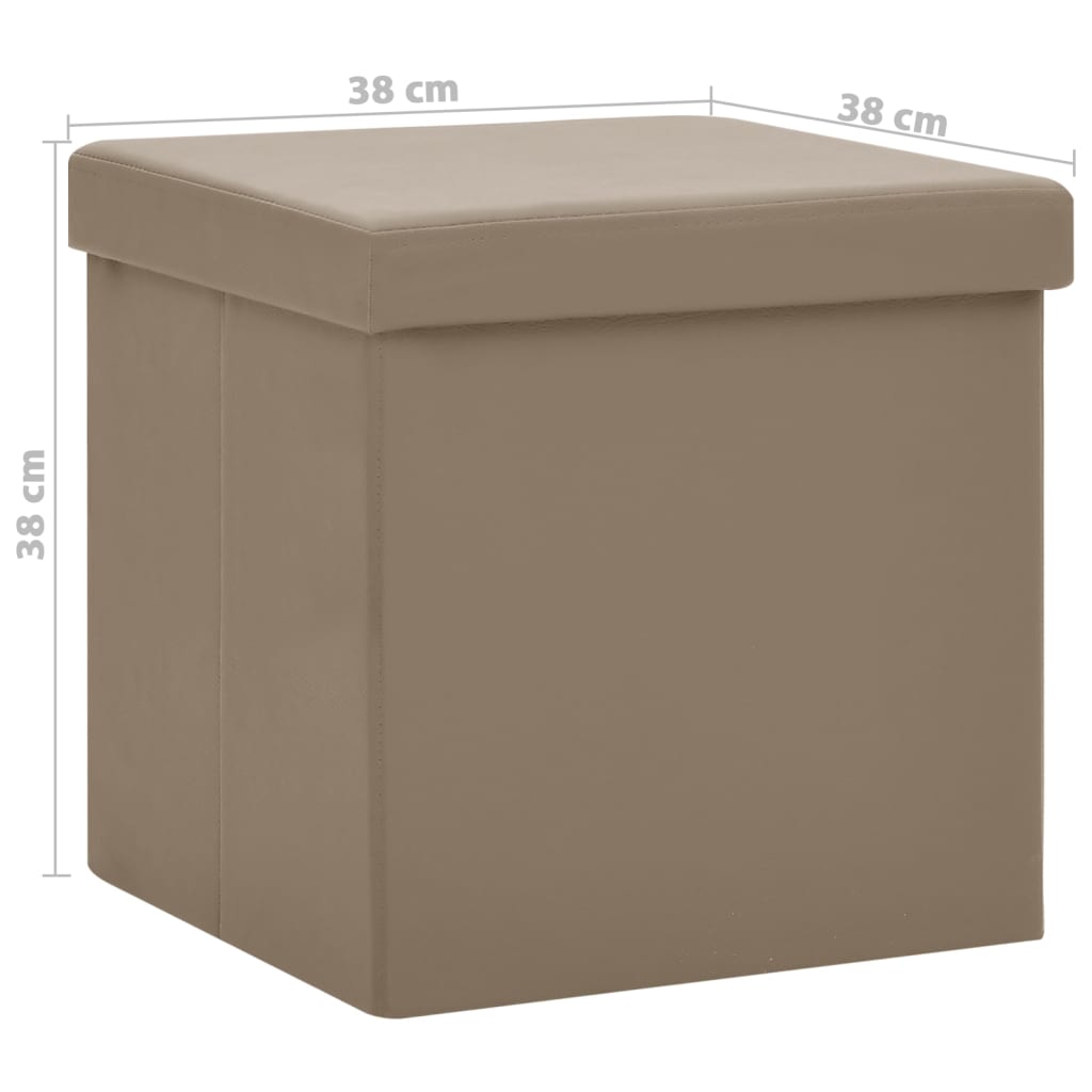 Opbergkrukken inklapbaar 2 st PVC cappuccinokleurig is nu te koop bij PeponiXL, paradijselijk wonen!