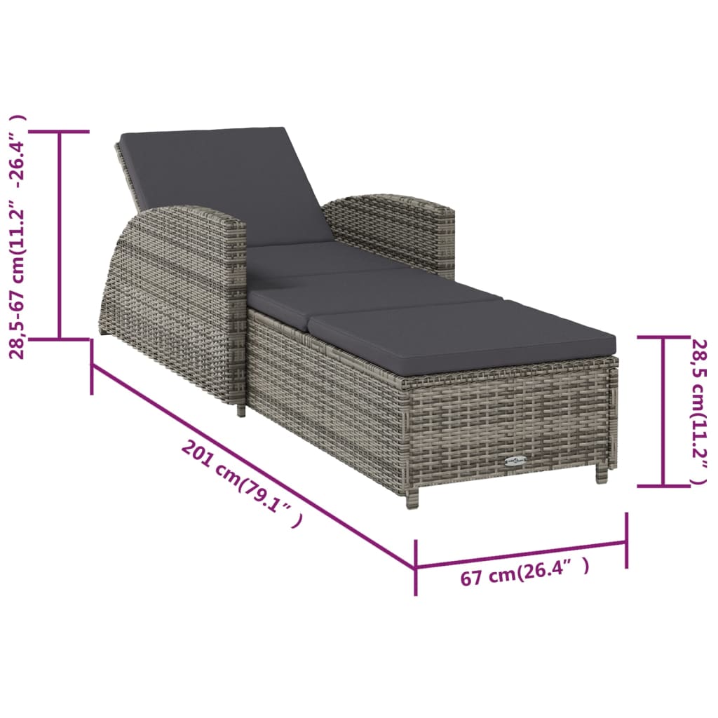 Ligbed met donkergrijs kussen poly rattan grijs is nu te koop bij PeponiXL, paradijselijk wonen!