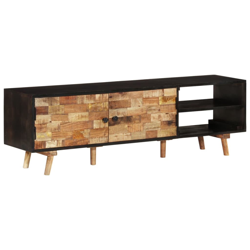 Tv-meubel 140x30x45 cm ruw mangohout en massief acaciahout is nu te koop bij PeponiXL, paradijselijk wonen!