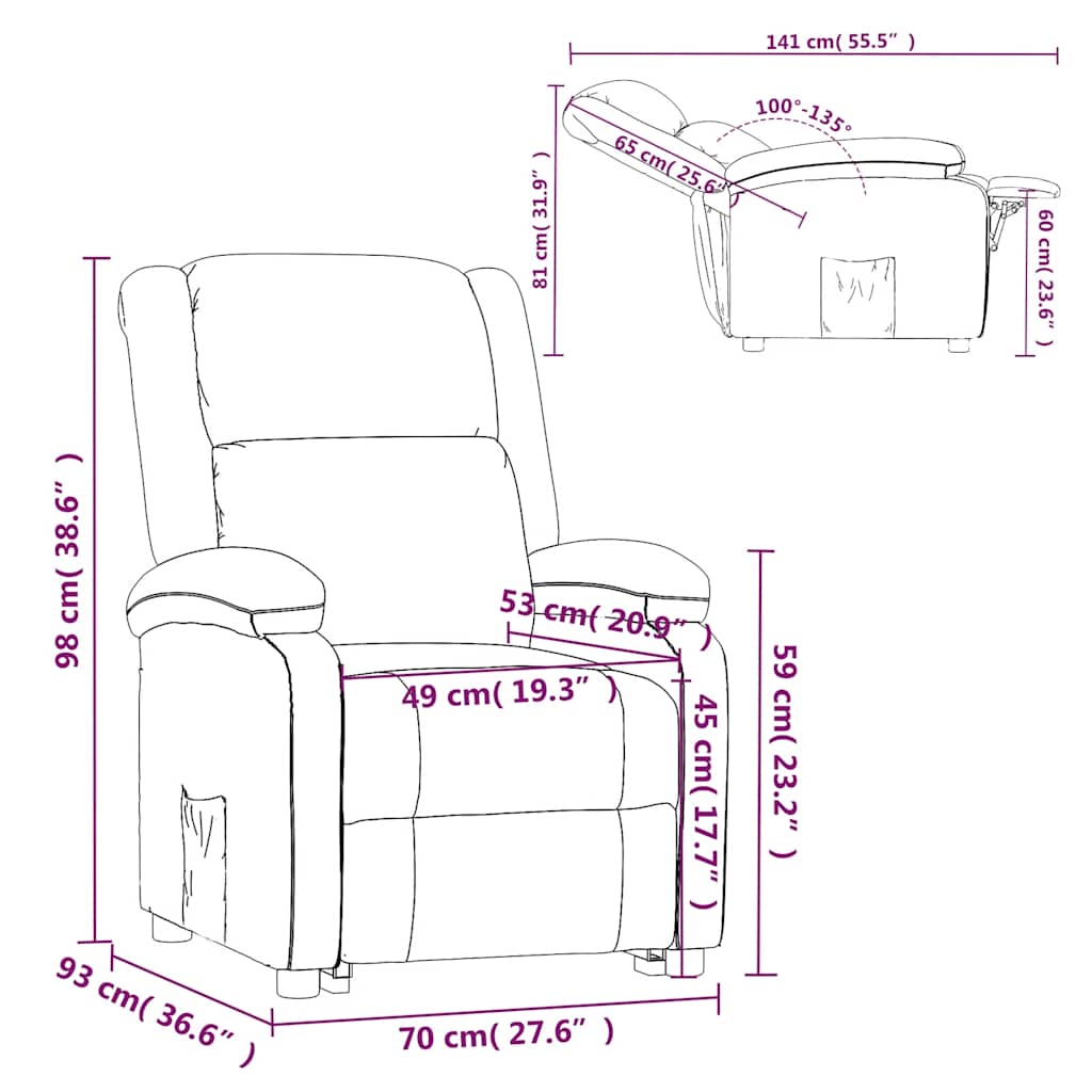 Fauteuil verstelbaar stof bruin is nu te koop bij PeponiXL, paradijselijk wonen!