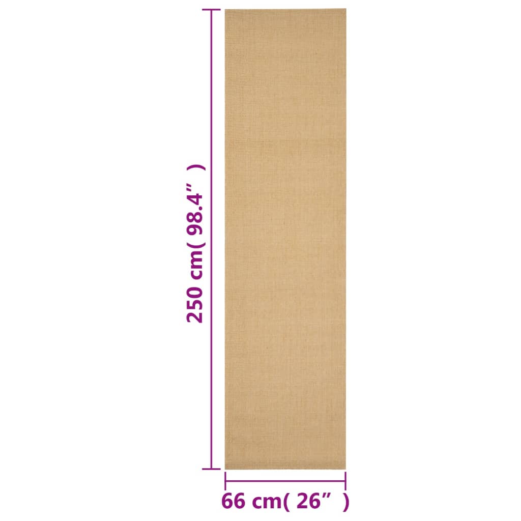 Vloerkleed 66x250 cm natuurlijk sisal is nu te koop bij PeponiXL, paradijselijk wonen!