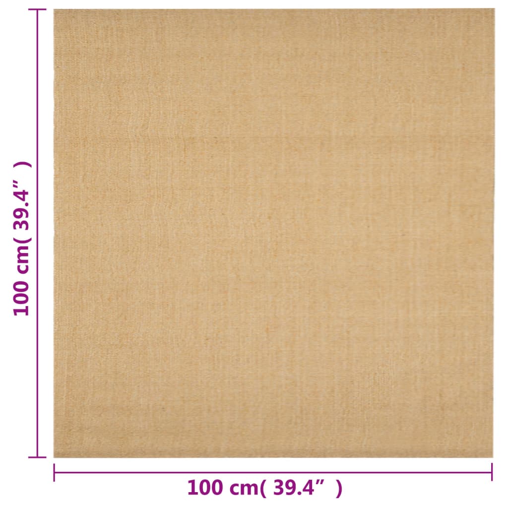 Vloerkleed 100x100 cm natuurlijk sisal is nu te koop bij PeponiXL, paradijselijk wonen!