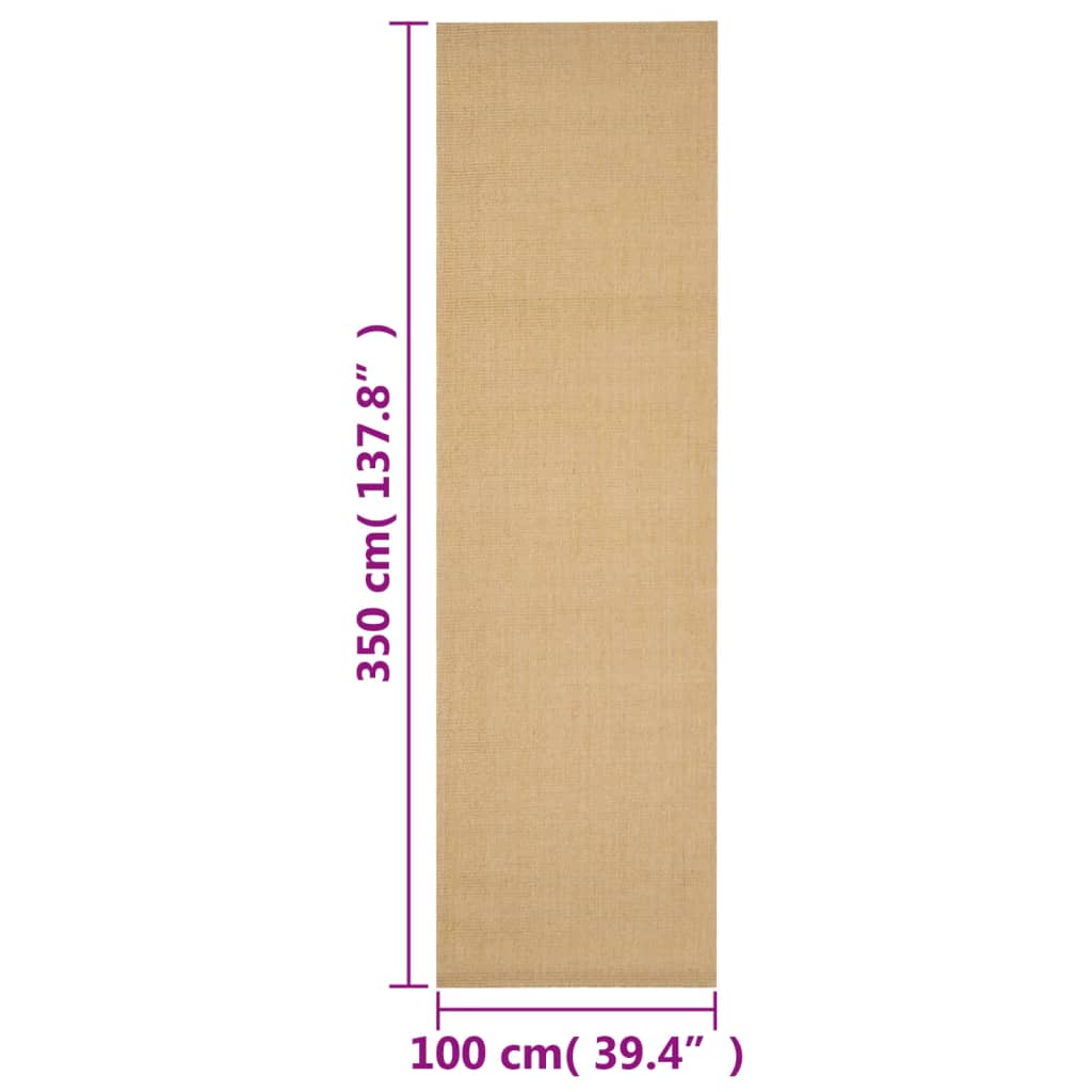 Vloerkleed 100x350 cm natuurlijk sisal is nu te koop bij PeponiXL, paradijselijk wonen!