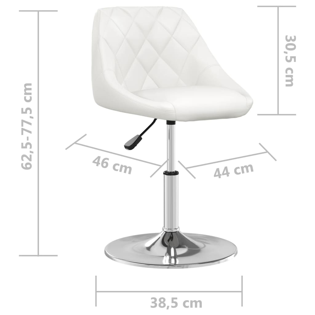 Eetkamerstoelen 4 st kunstleer wit is nu te koop bij PeponiXL, paradijselijk wonen!