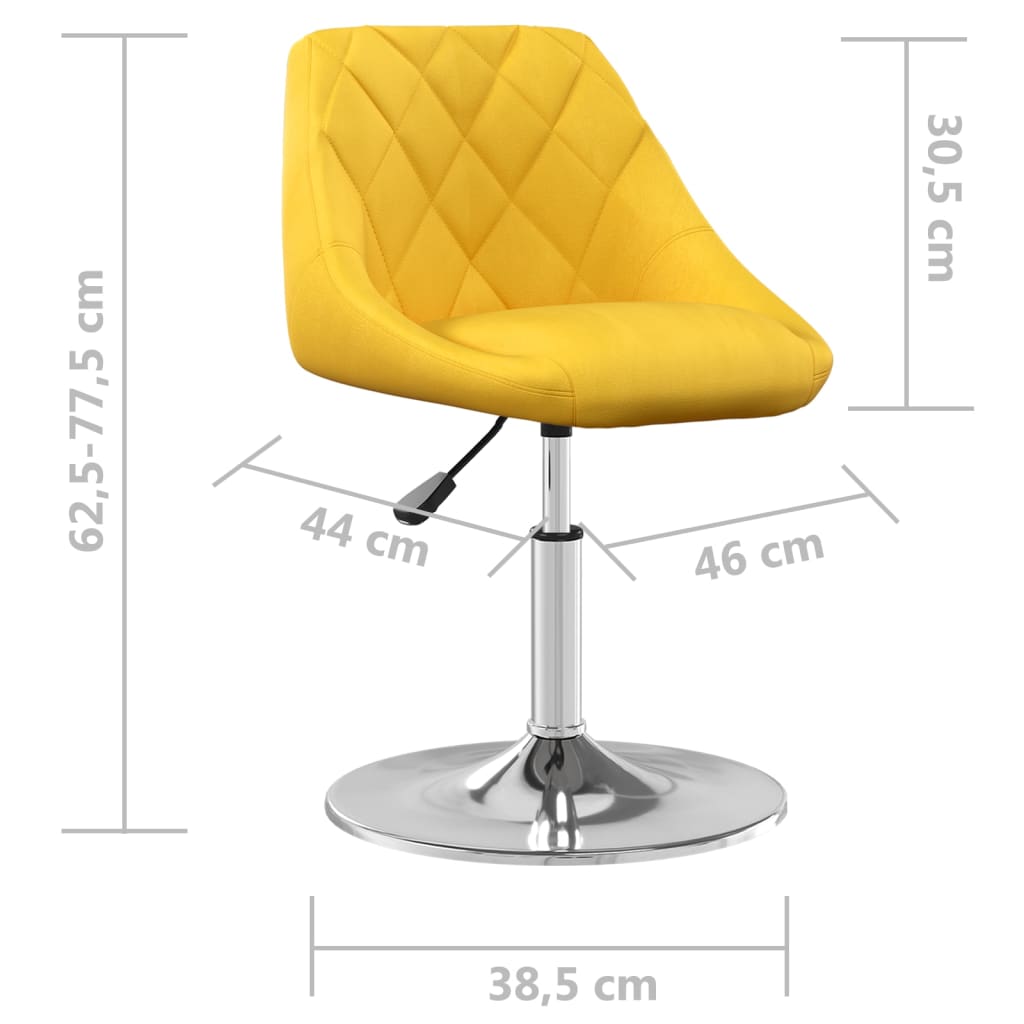 Eetkamerstoelen draaibaar 6 st fluweel mosterdgeel is nu te koop bij PeponiXL, paradijselijk wonen!