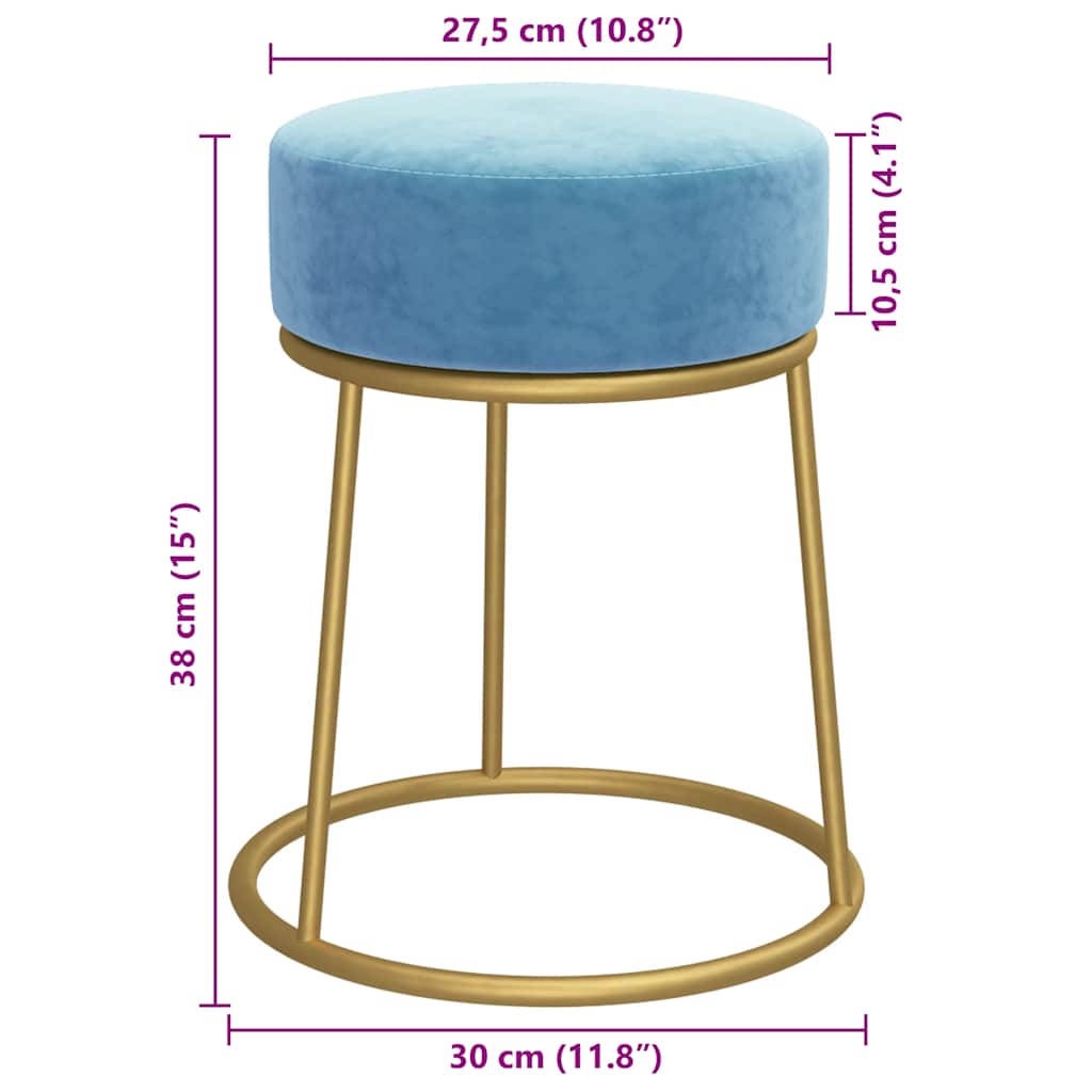 Hocker rond fluweel lichtblauw is nu te koop bij PeponiXL, paradijselijk wonen!