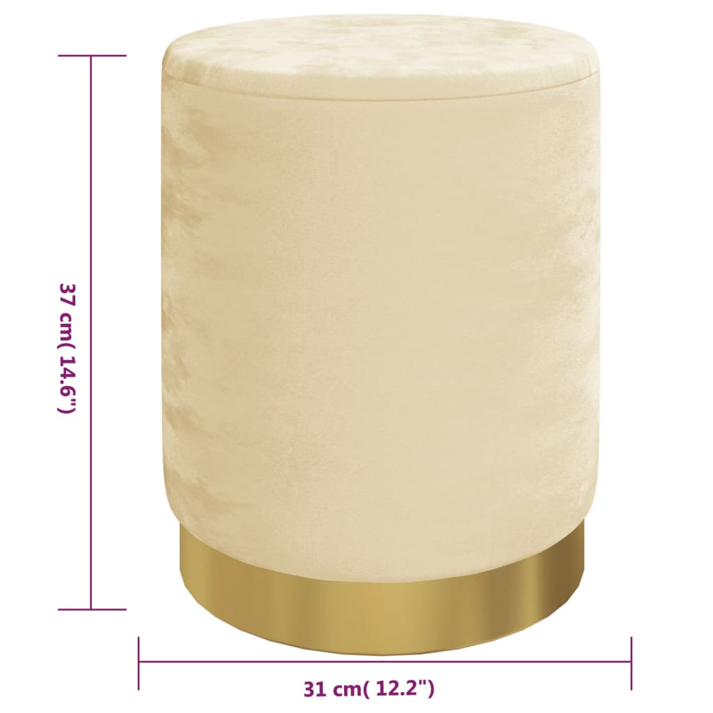 Hocker met opbergruimte rond fluweel 31 x 37 cm abrikooskleurig is nu te koop bij PeponiXL, paradijselijk wonen!
