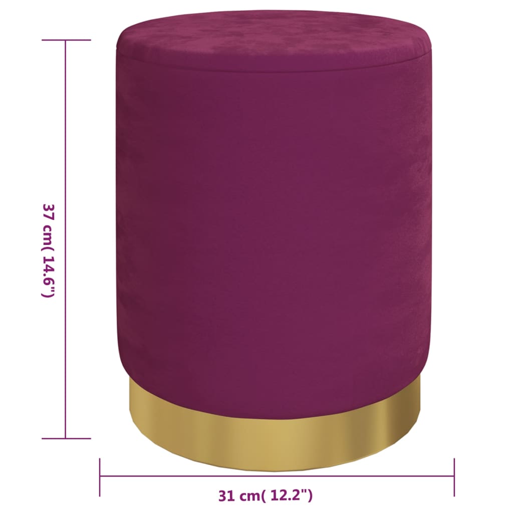 Hocker met opbergruimte rond fluweel 31 x 37 cm paars is nu te koop bij PeponiXL, paradijselijk wonen!