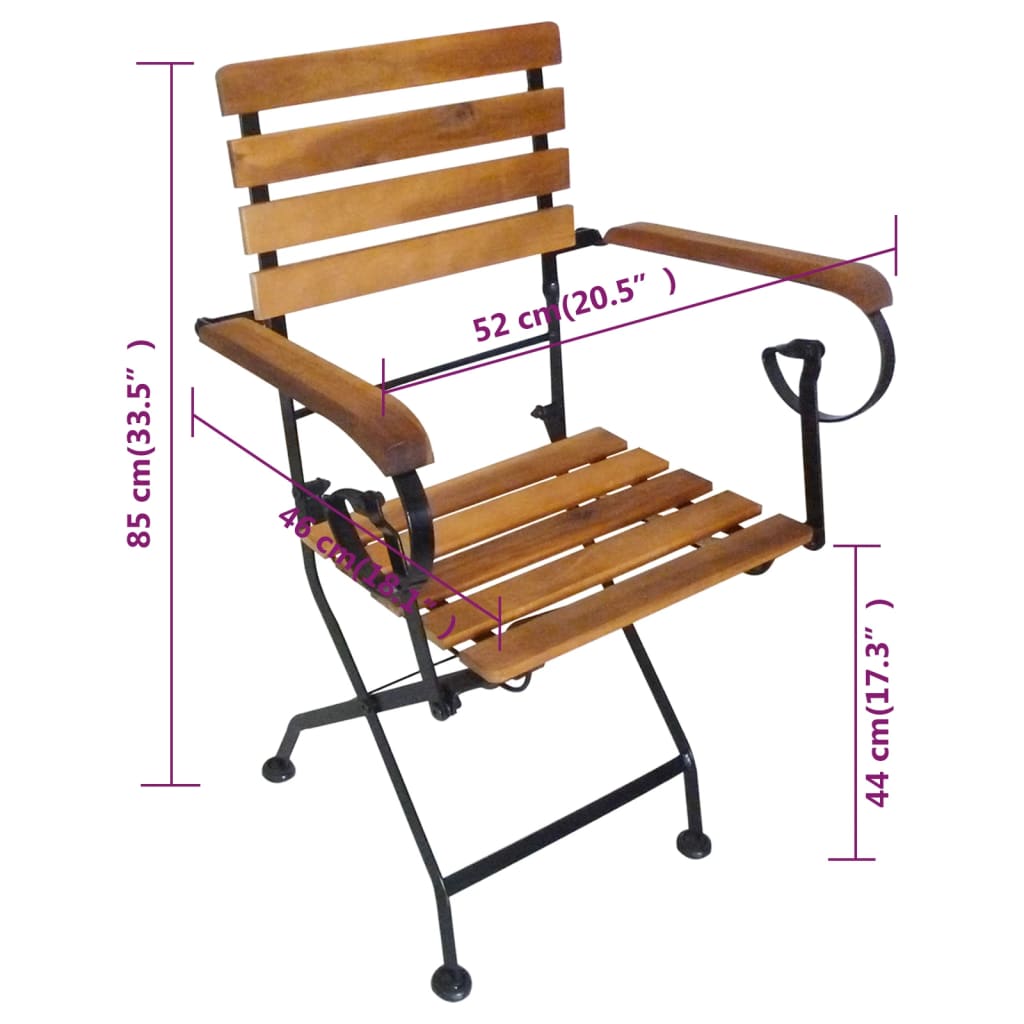 Tuinstoelen inklapbaar 4 st staal en massief acaciahout is nu te koop bij PeponiXL, paradijselijk wonen!