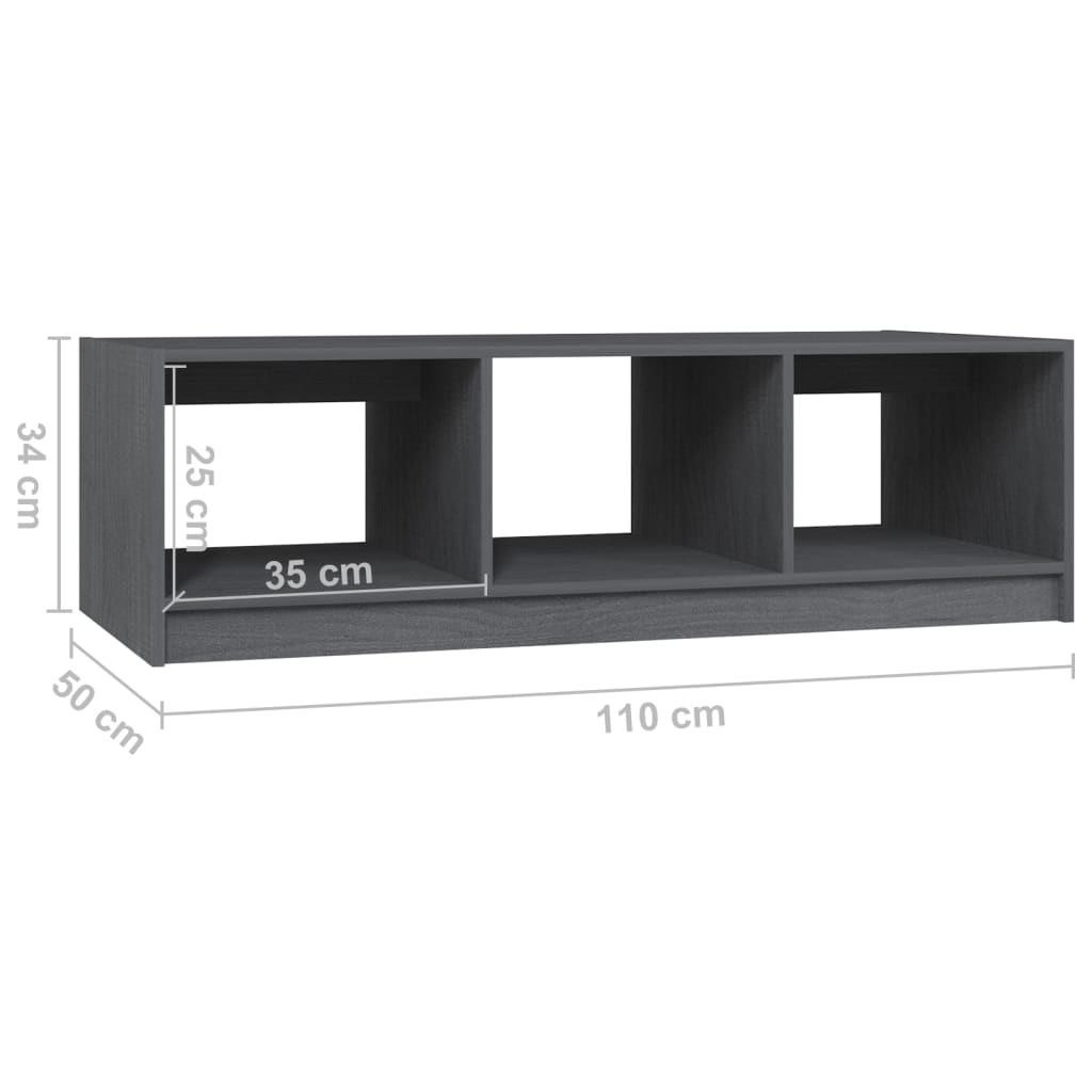 Salontafel 110x50x34 cm massief grenenhout grijs is nu te koop bij PeponiXL, paradijselijk wonen!