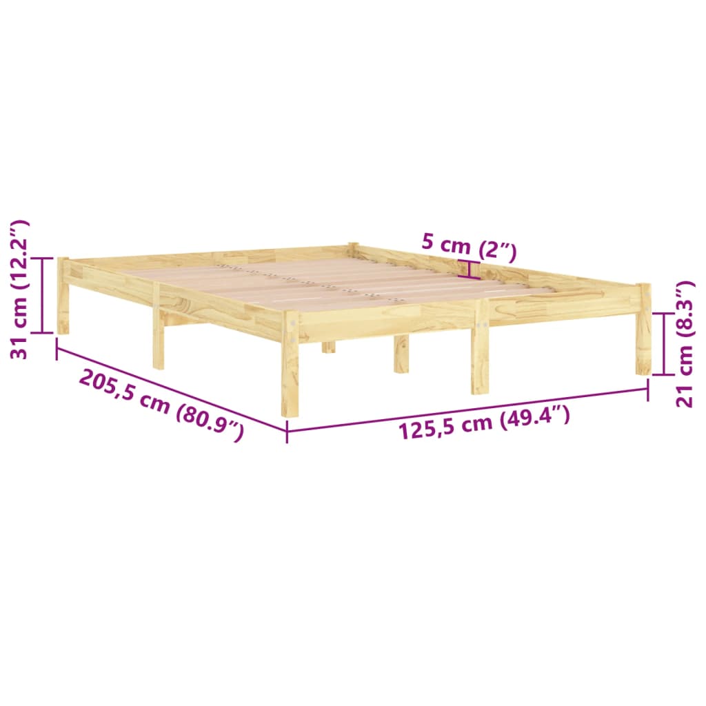 Bedframe massief grenenhout 120x200 cm is nu te koop bij PeponiXL, paradijselijk wonen!