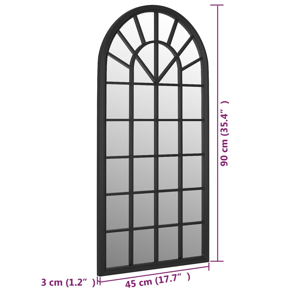 Tuinspiegel 90x45 cm ijzer zwart is nu te koop bij PeponiXL, paradijselijk wonen!