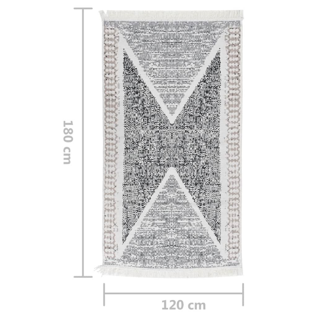 Vloerkleed 120x180 cm katoen zwart en grijs is nu te koop bij PeponiXL, paradijselijk wonen!