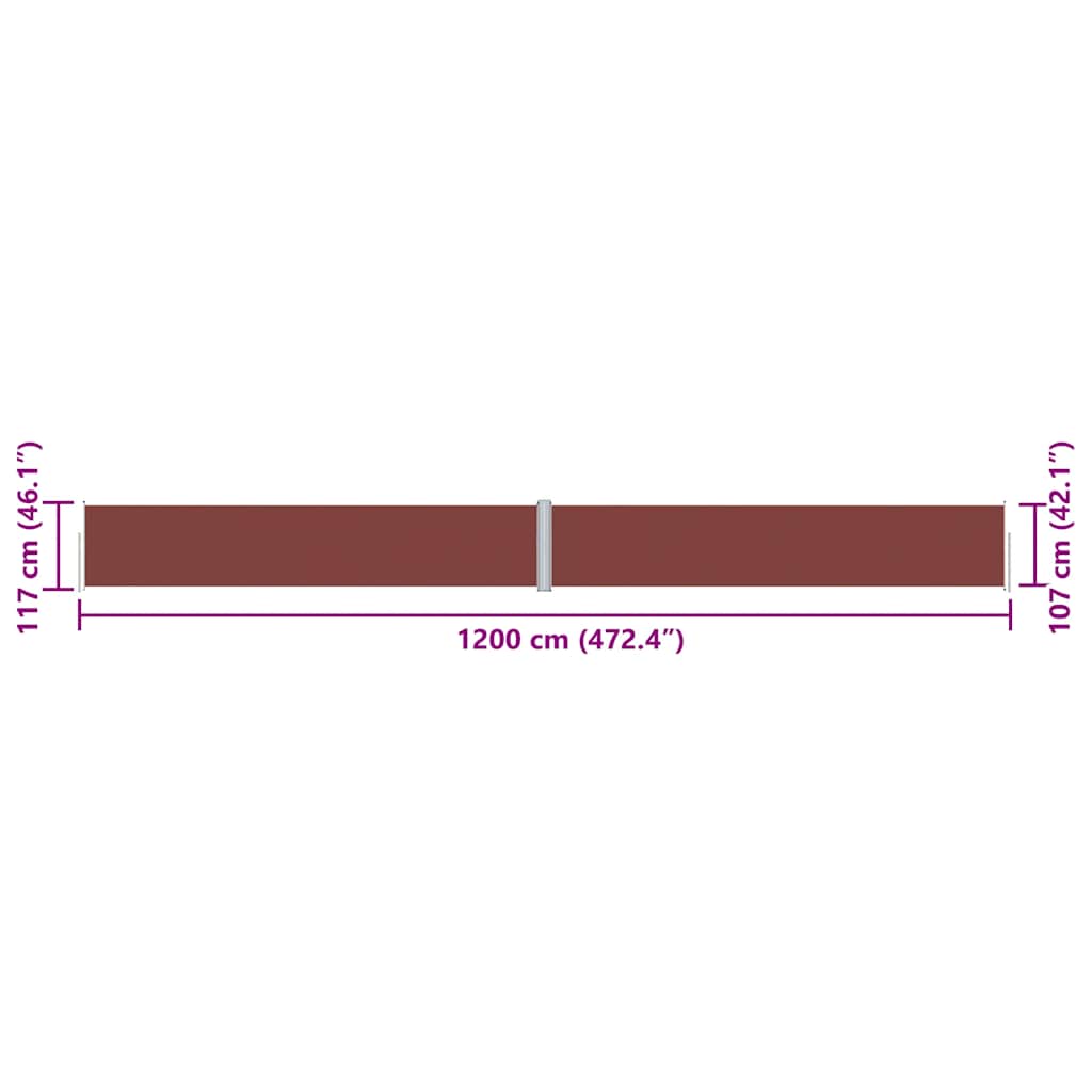 Windscherm uittrekbaar 117x1200 cm bruin is nu te koop bij PeponiXL, paradijselijk wonen!