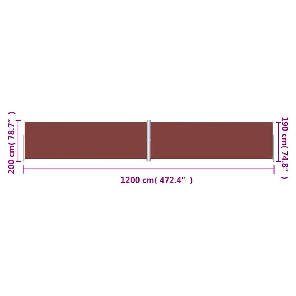 Windscherm uittrekbaar 200x1200 cm bruin is nu te koop bij PeponiXL, paradijselijk wonen!