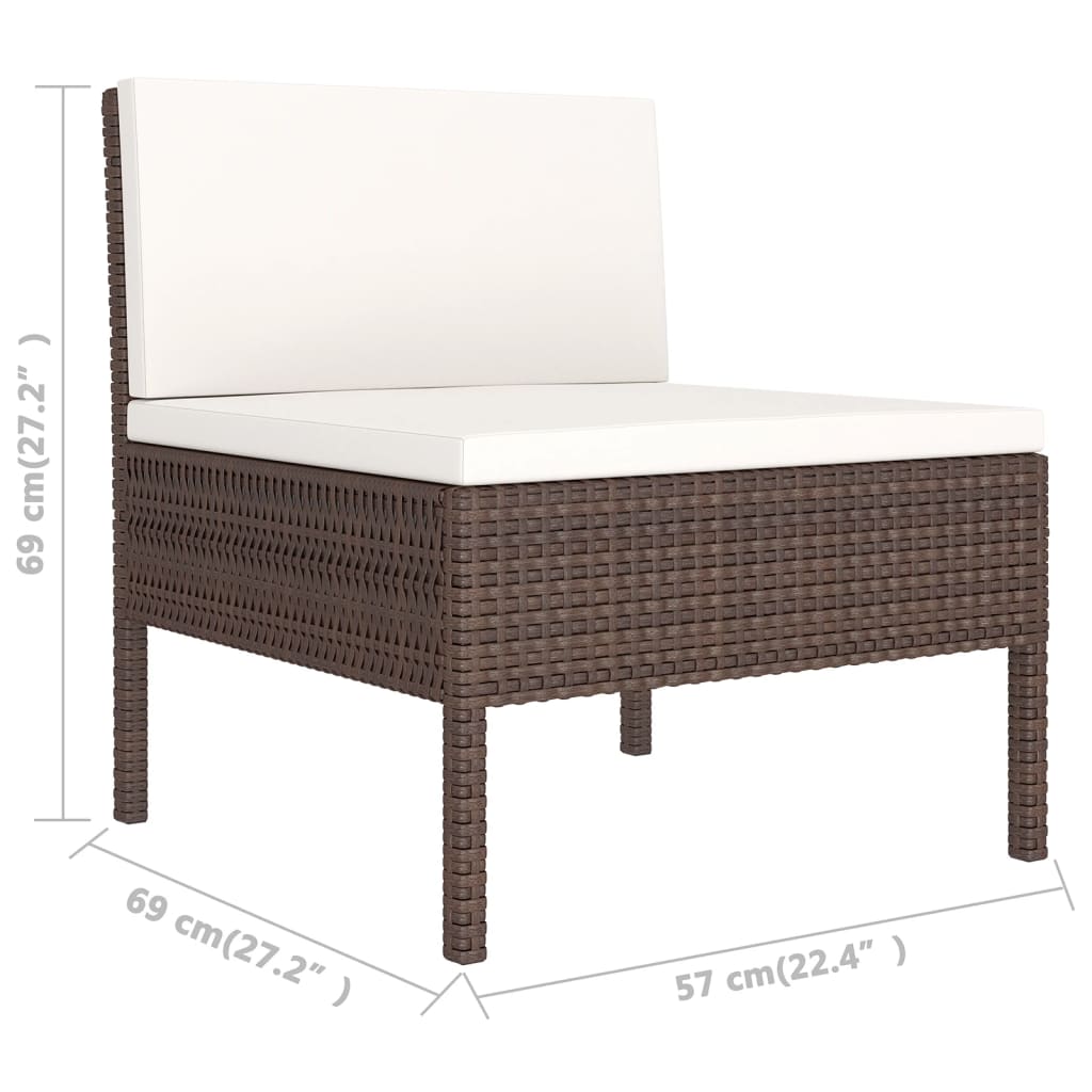 11-delige Loungeset met kussens poly rattan bruin is nu te koop bij PeponiXL, paradijselijk wonen!