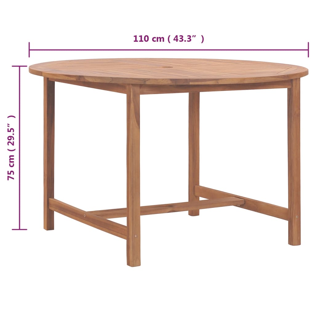 Tuintafel Ø110x75 cm massief teakhout is nu te koop bij PeponiXL, paradijselijk wonen!