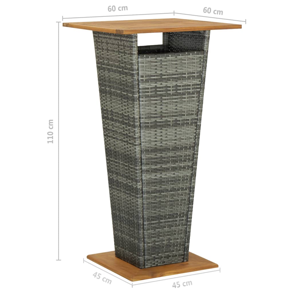 5-delige Tuinbarset met kussens poly rattan grijs is nu te koop bij PeponiXL, paradijselijk wonen!