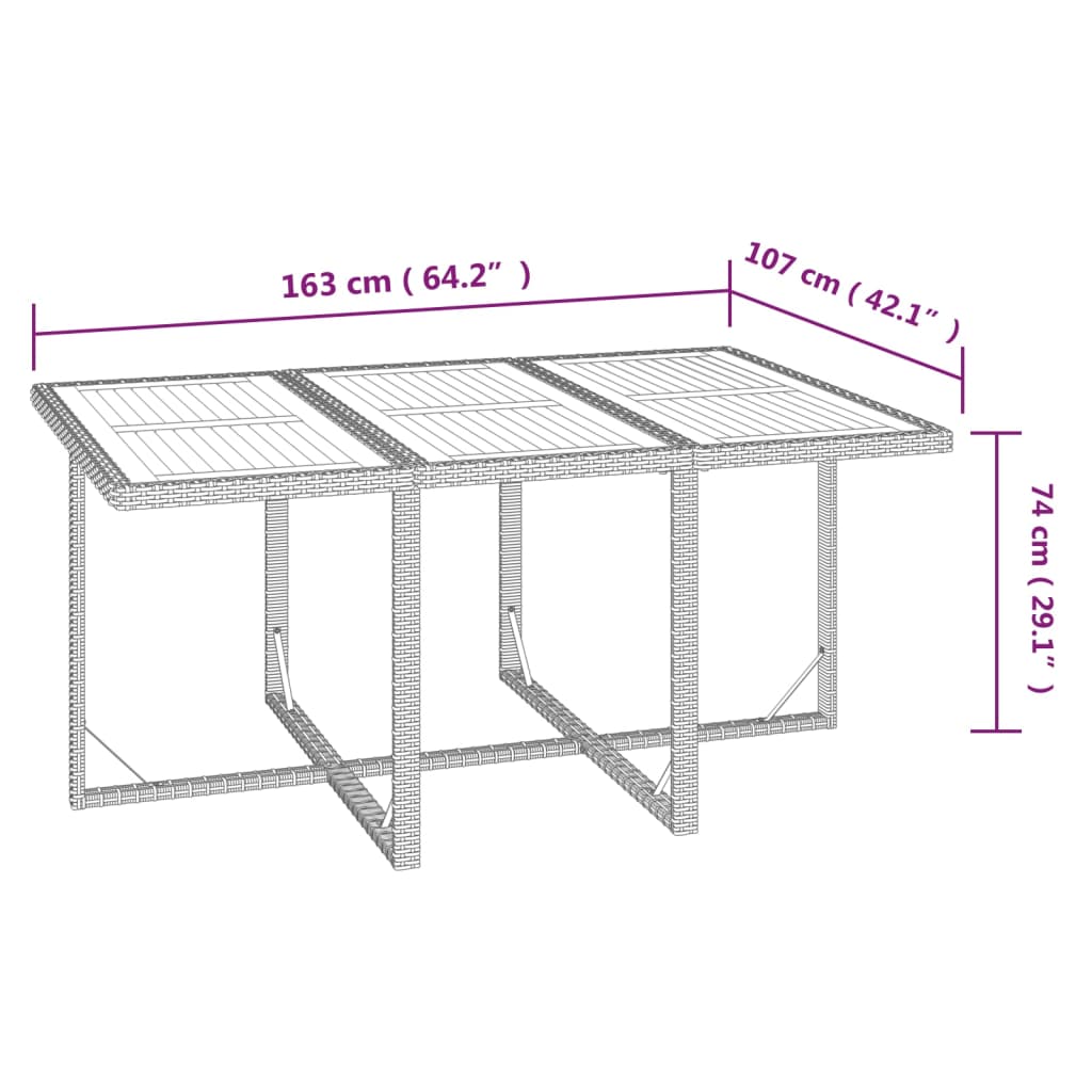 7-delige Tuinset met kussens poly rattan beige