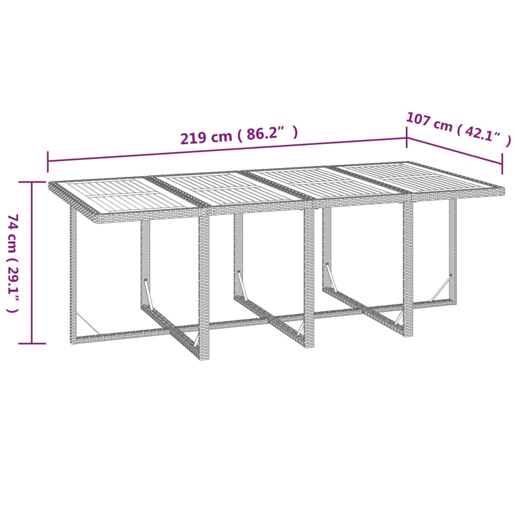 13-delige Tuinset met kussens poly rattan beige