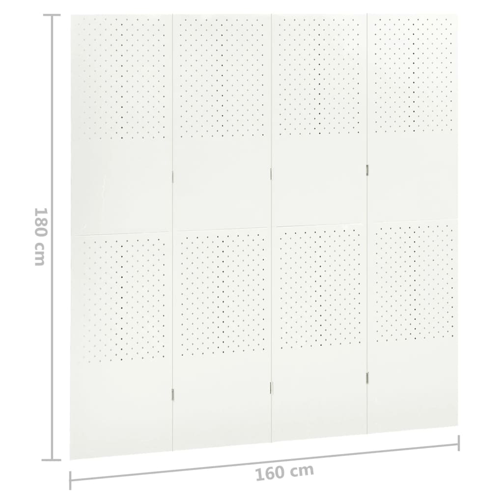 Kamerschermen 2 st met 4 panelen 160x180 cm staal wit is nu te koop bij PeponiXL, paradijselijk wonen!