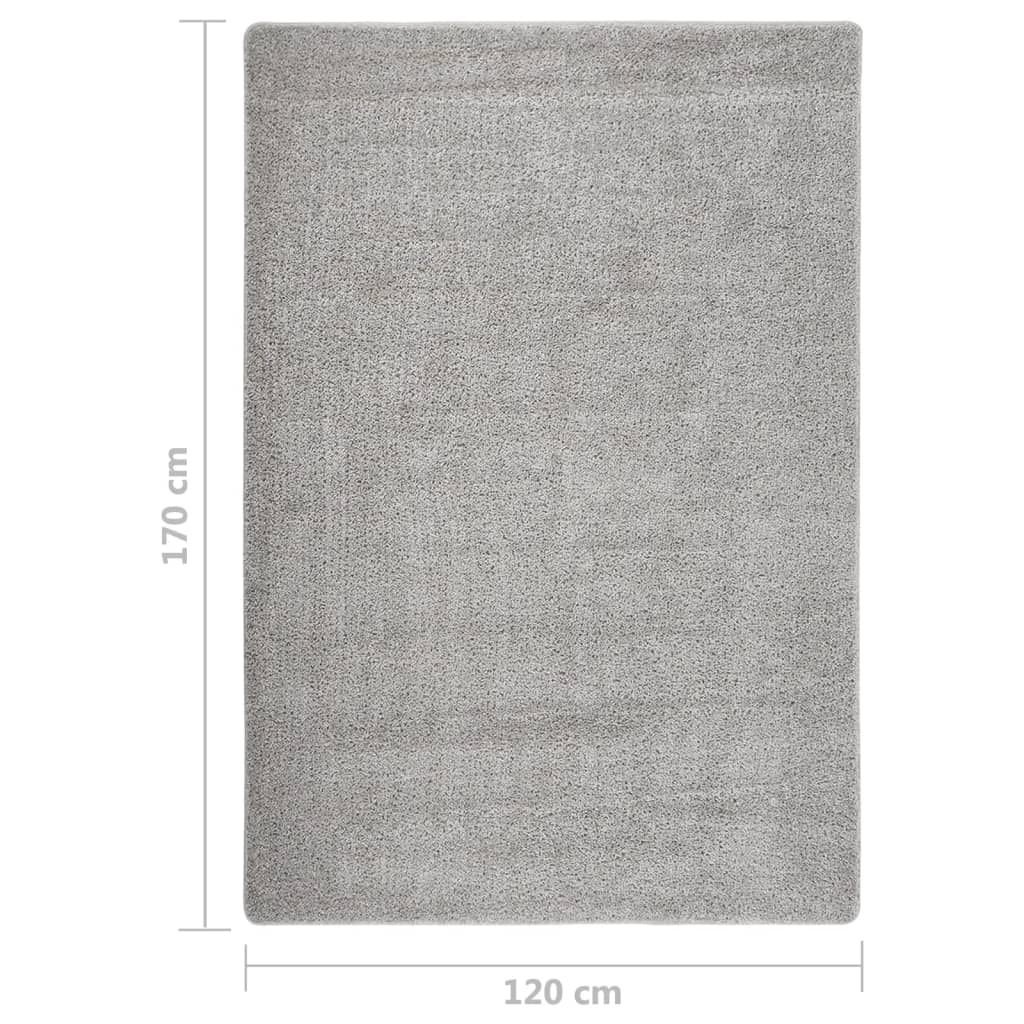 Vloerkleed shaggy anti-slip 120x170 cm lichtgrijs is nu te koop bij PeponiXL, paradijselijk wonen!