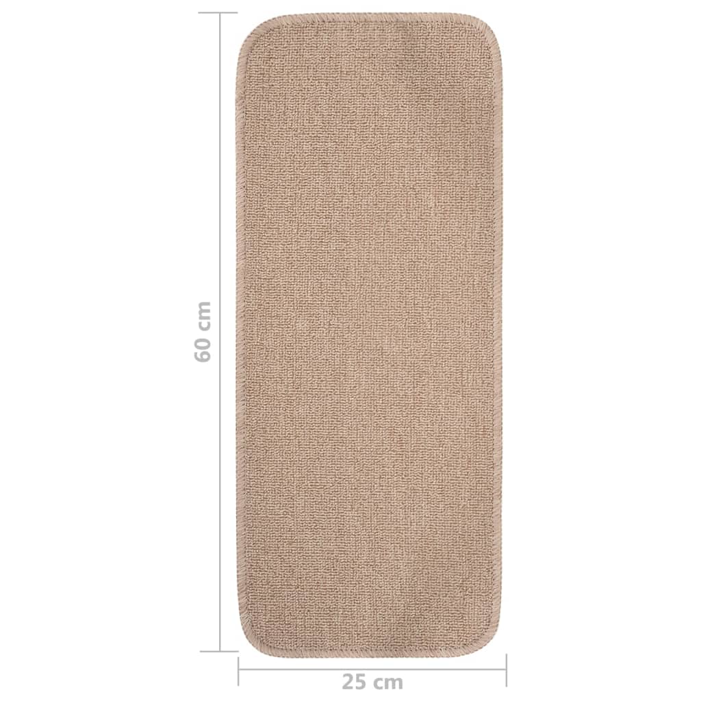 Trapmatten 15 st anti-slip rechthoekig 60x25 cm beige is nu te koop bij PeponiXL, paradijselijk wonen!