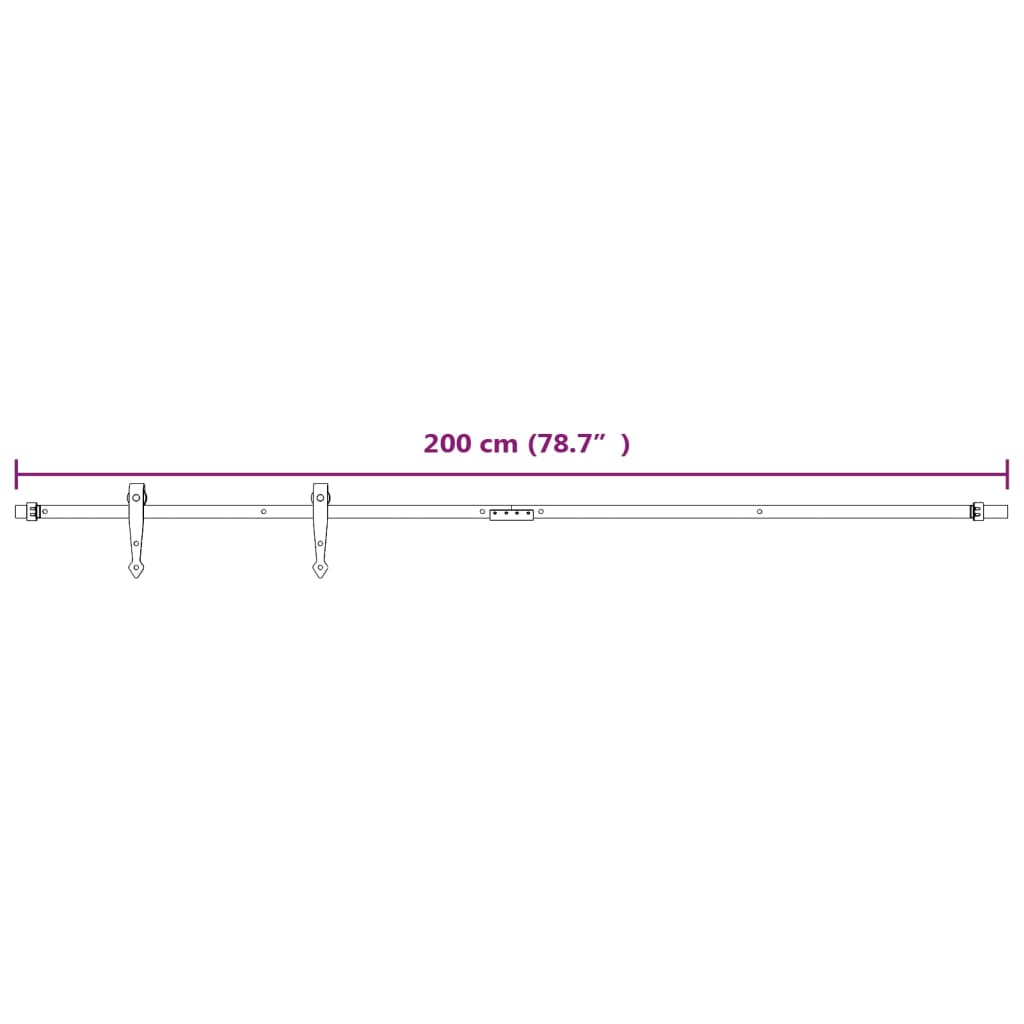 Ophangset voor minischuifdeur 200 cm koolstofstaal wit is nu te koop bij PeponiXL, paradijselijk wonen!