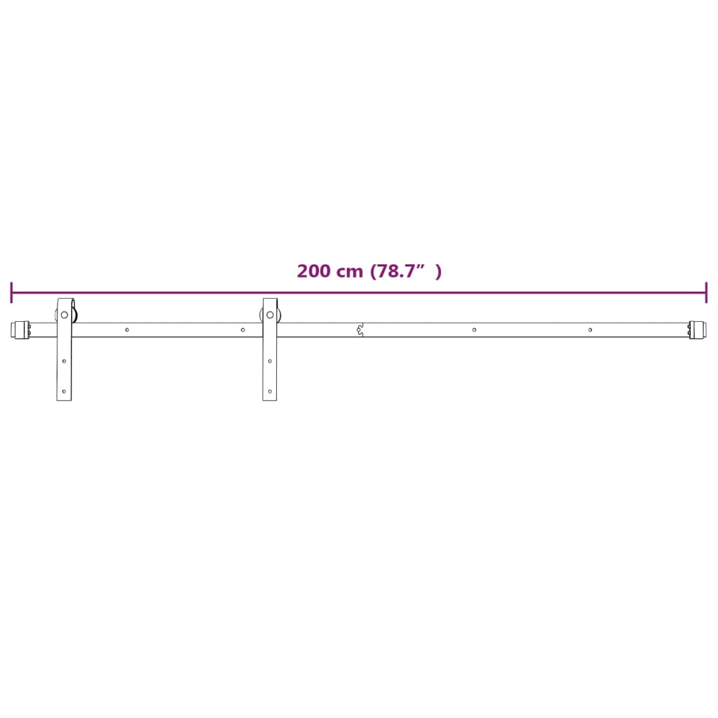 Beslagset voor schuifdeur 200 cm staal wit is nu te koop bij PeponiXL, paradijselijk wonen!