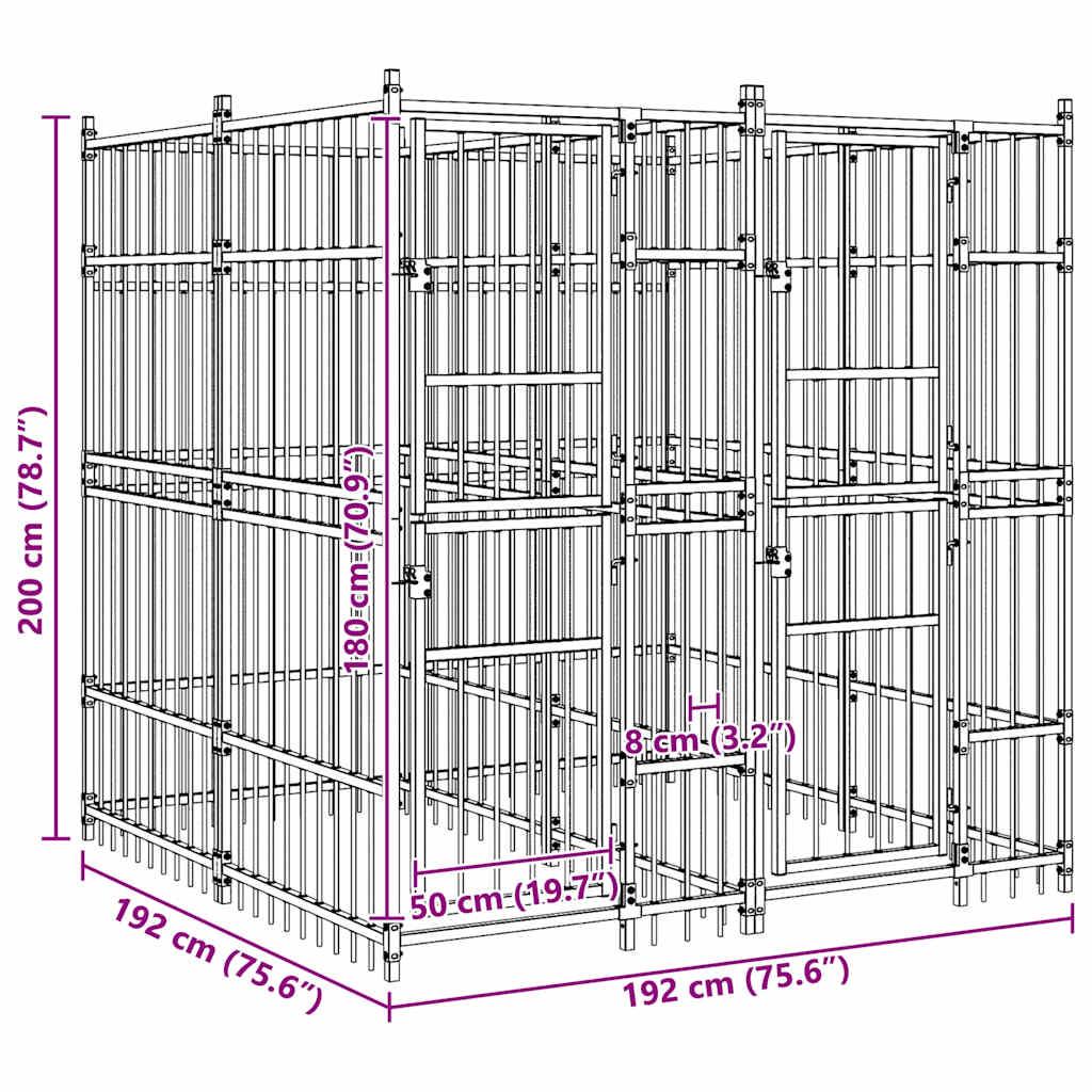 Hondenkennel 3,69 m² staal is nu te koop bij PeponiXL, paradijselijk wonen!